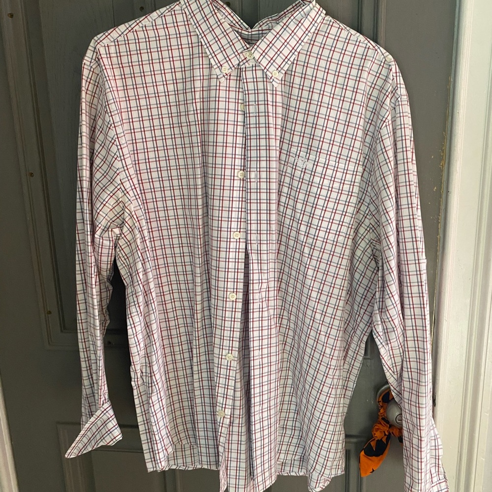 Dockers Men's Plaid Shirt - Red and White